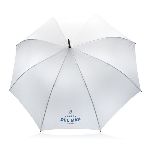 27" Impact AWARE™ RPET 190T auto open bamboo umbrella