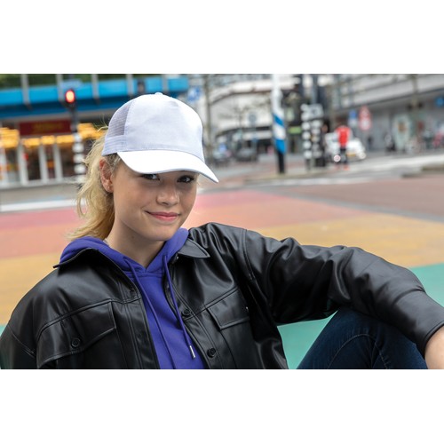 Impact AWARE™ Brushed rcotton 5 panel trucker cap 190gr