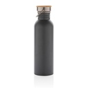 Modern stainless steel bottle with bamboo lid