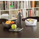 Modern stainless steel bottle with bamboo lid