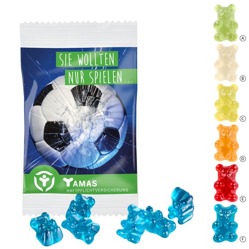 Premium-Bears van één soort, 15 g in een composteerbare zak