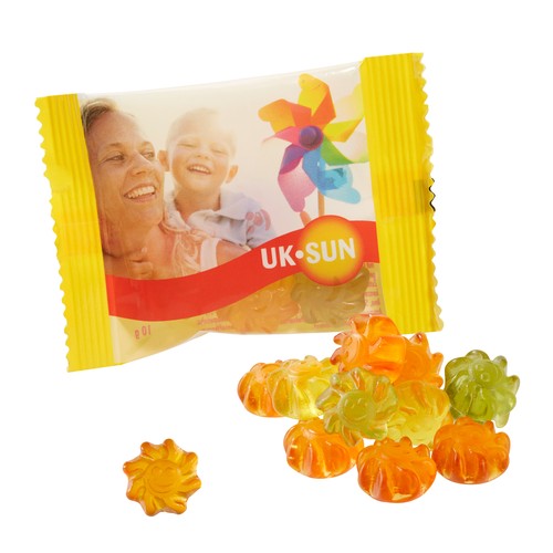 Veganistische welzijnsfruitgum met aloë vera in een standaardzak