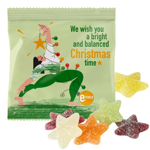 Veganistische kerstgelei in een standaardzak