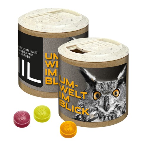 Papieren promotieblik met Pulmoll pastilles, 80g