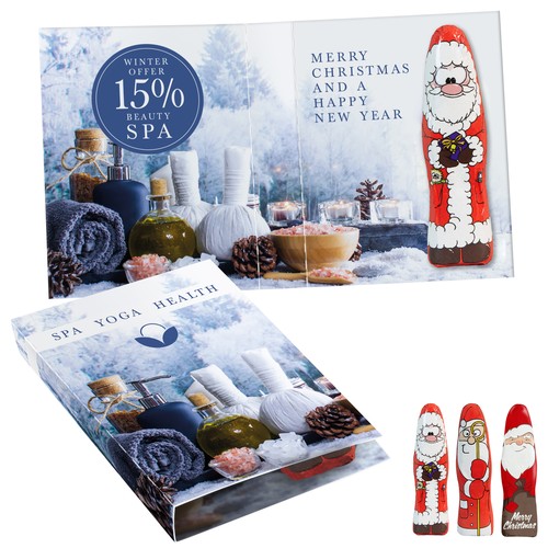Zoete wrap met standaardinhoud, MINI Chocolade Santa Claus