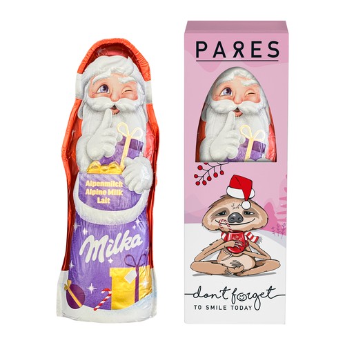 Milka Santa Claus in een geschenkdoos