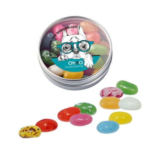 Doorzichtig blik met jelly beans