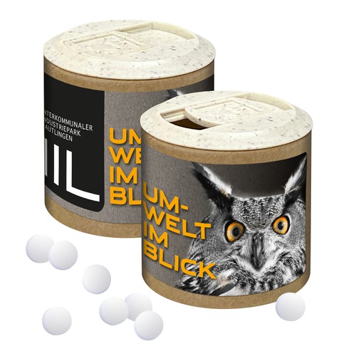 Papieren promotieblik met Stevia* pepermuntpastilles, 72g