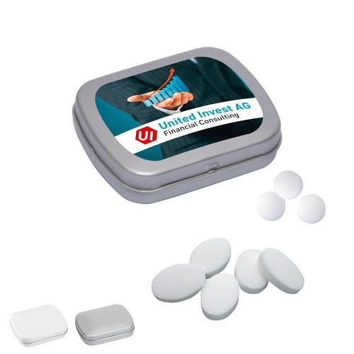 MINI blik met scharnierend deksel met pepermuntpastilles