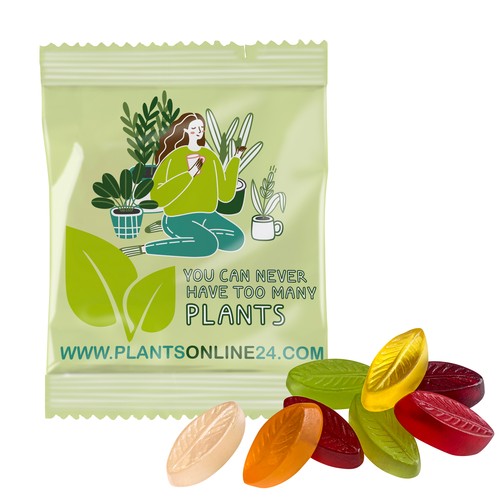 Fruit Gum AANGEPAST 20 g, VEGAN in een standaardzak