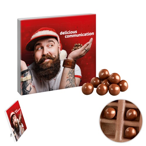 Papieren Mini-Adventskalender met Chocolate Crisp Balls