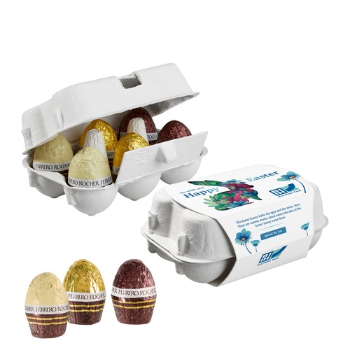 Papieren Paasei Doos van 6 met Ferrero Rocher Eieren