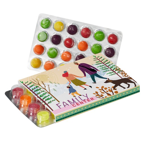 Promo Slipcase voor 's Werelds Kleinste (Advent) Kalender met Pulmoll Pastilles of SKITTLES®