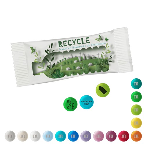 Gepersonaliseerde M&M'S® chocolade snoepjes in papieren zakje, 15 g