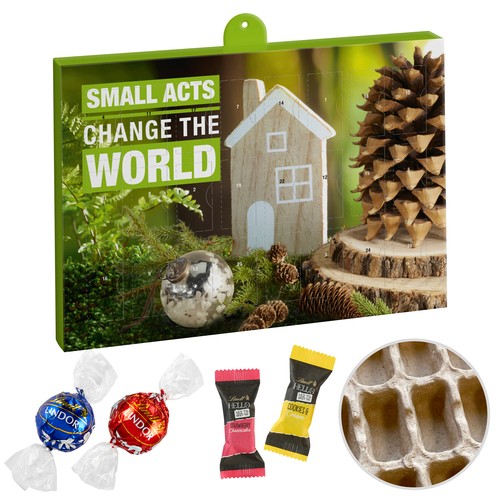 Premium Gift Adventskalender Eco met Lindt Lindor Truffels & Hello Mini Stick van Lindt Mix
