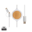 3-in-1 bamboe oplaadkabel met 5W draadloze oplader