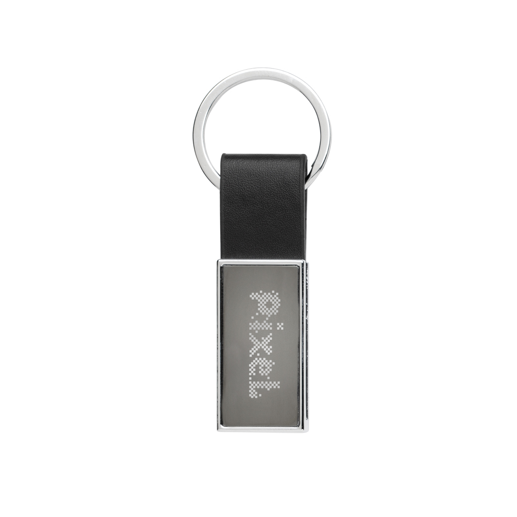 Luxe PU sleutelhanger RCS gerecycled zinc alloy