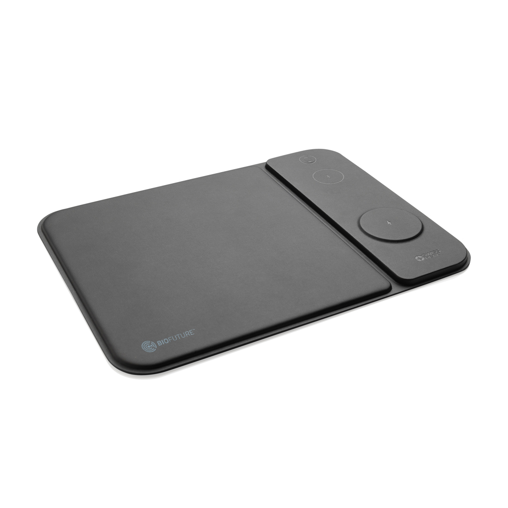 Swiss Peak RCS gerecycled PU 15W 3-in-1 oplaadmuismat
