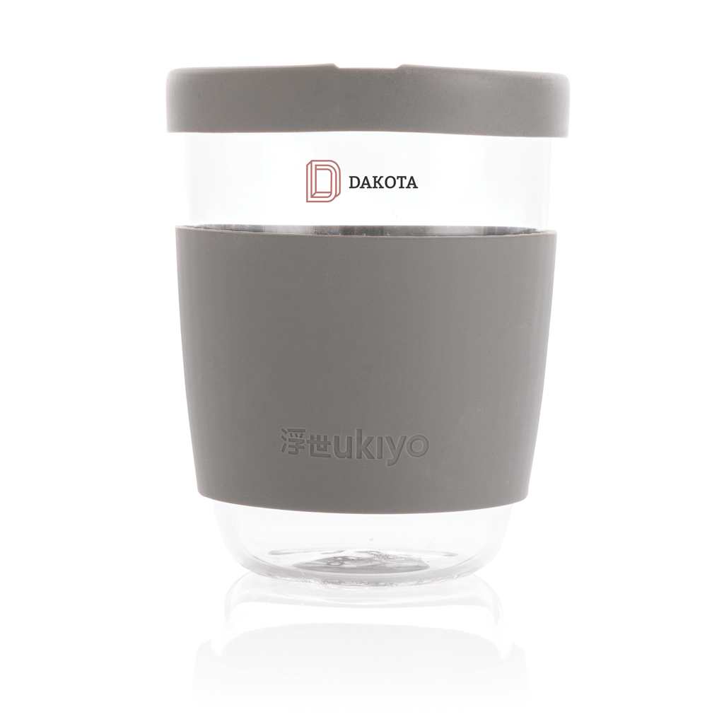 Ukiyo borosilicaat glas met siliconen deksel en sleeve