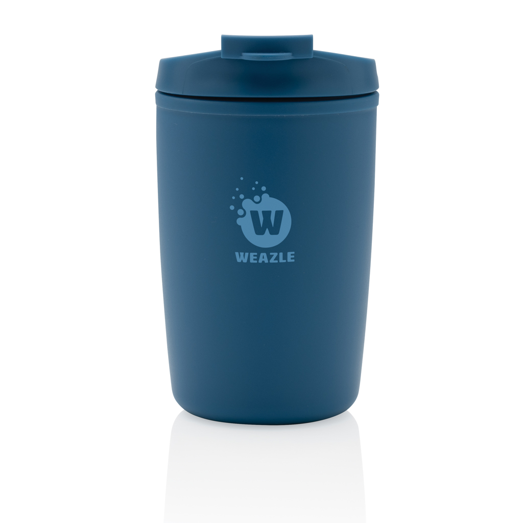 GRS gerecycled PP beker met klapdeksel