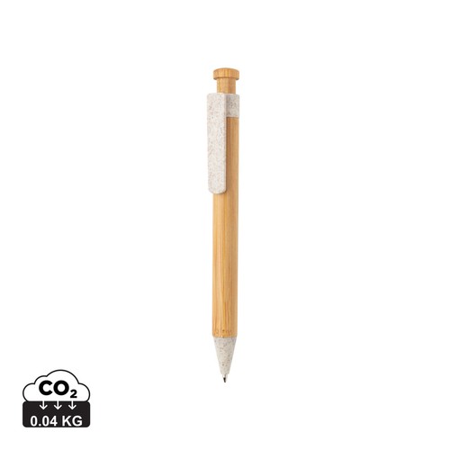 Bamboe pen met tarwestro clip