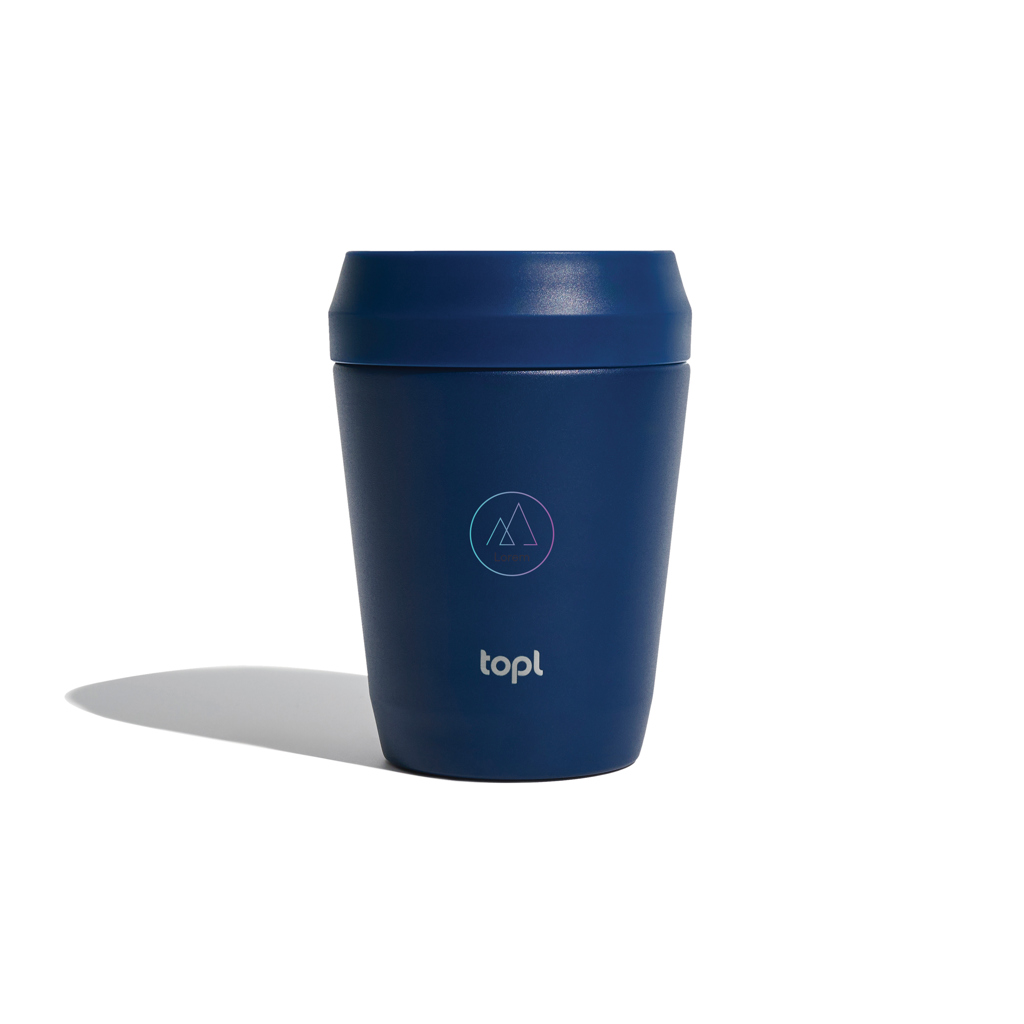 Topl Recycled Staal To Go beker gepatenteerd 360 Lid 235ml
