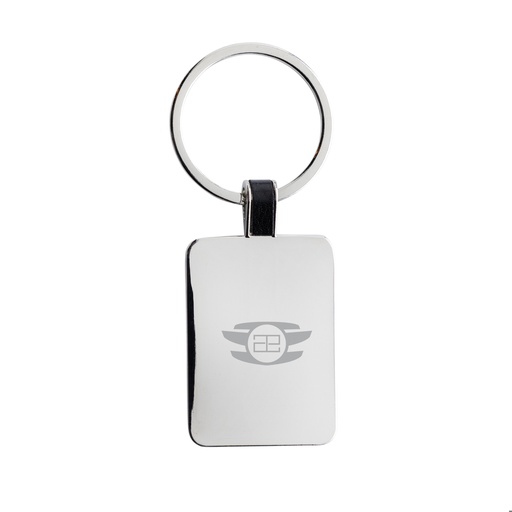 [P191.6302] RCS rechthoekige sleutelhanger van gerecycled zinc alloy