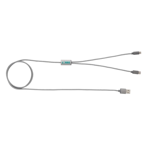 [P302.232] 3-in-1 gevlochten nylon kabel