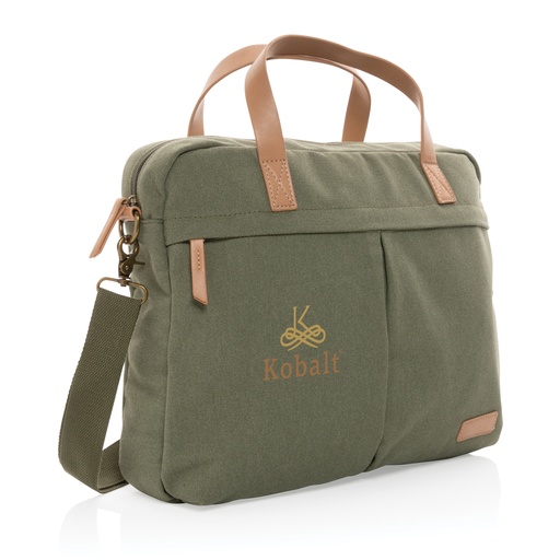 Impact AWARE™ 16 oz. recycled canvas laptoptas