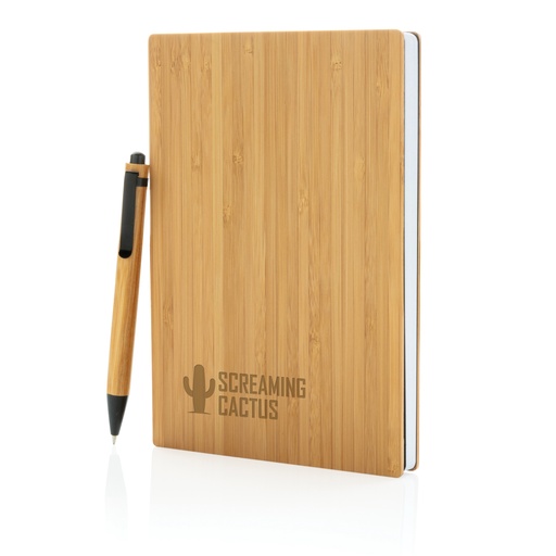 [P772.159] A5 Bamboe notitieboek & pen set