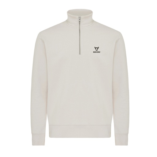 IQONIQ Elgon gerecycled katoen sweater met kwartritssluiting