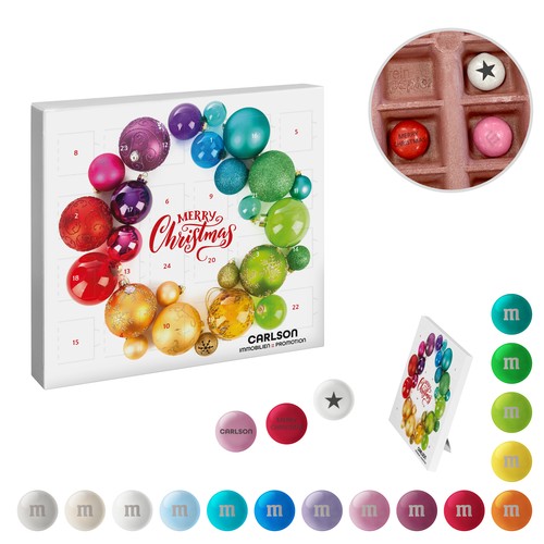 [110780302] Papieren Mini-Adventskalender met Gepersonaliseerde M&M'S® Chocolade Snoepjes