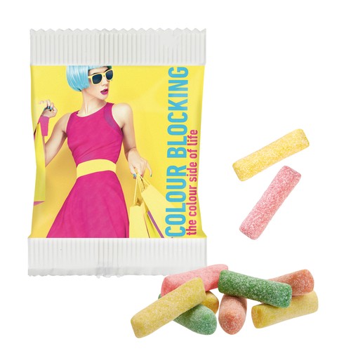 [110724101] Mini HITSCHIES Kauwsnoepmix SOUR in een papieren zak