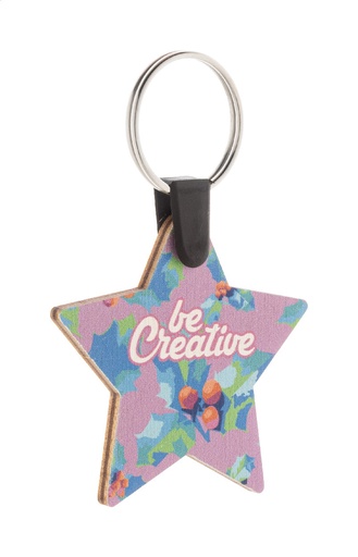 [AP716838-B] custom made kerstsleutelhanger, ster