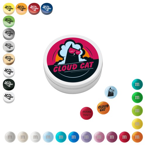 [110734050] Gepersonaliseerde M&M'S® chocolade snoepjes in metalen blikje