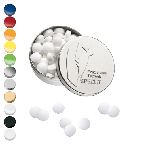 [110763501] XS Pocket Tin met reliëfdeksel met pepermuntpastilles, 18g