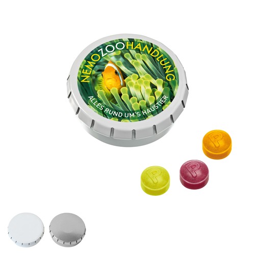 [110761002] SUPER MINI CLICK CLACK blik met Pulmoll pastilles, 22g