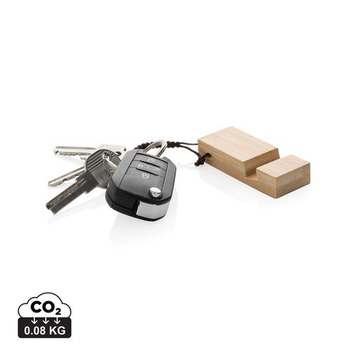 [P301.3809] Standkey bamboe sleutelhanger telefoonstandaard