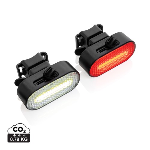 [P513.8401] Lumino RCS rplastic USB-oplaadbare fietslamp set