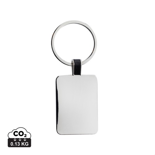 [P191.6302] RCS rechthoekige sleutelhanger van gerecycled zinc alloy