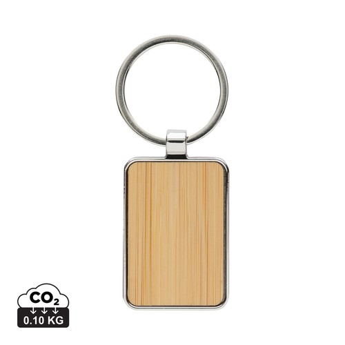 [P191.6809] RCS gerecycled zinc alloy rechthoekige sleutelhanger