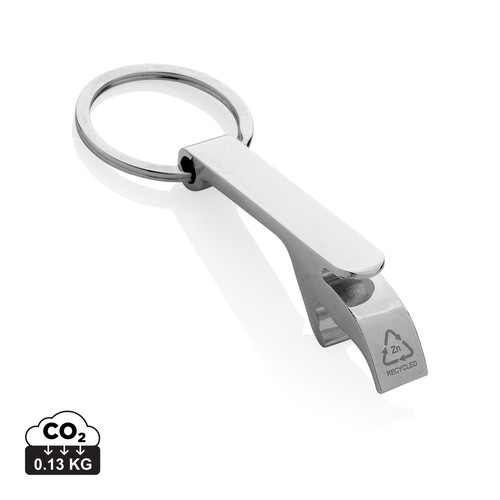 [P191.6002] RCS flesopener sleutelhanger van gerecycleerde zinklegering