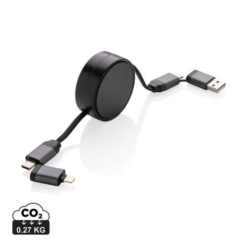 [P302.752] Terra RCS gerecycled aluminium uittrekbare 6-in-1-kabel
