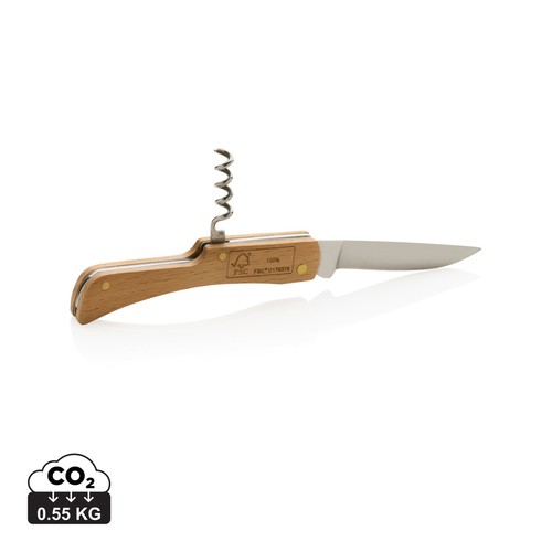 [P414.019] Houten mes met flesopener