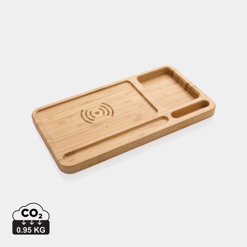 [P308.399] Bamboe bureau-organizer 10W draadloze oplader