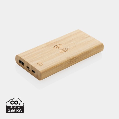 [P322.359] Bamboe 8.000 mAh 5W draadloze powerbank