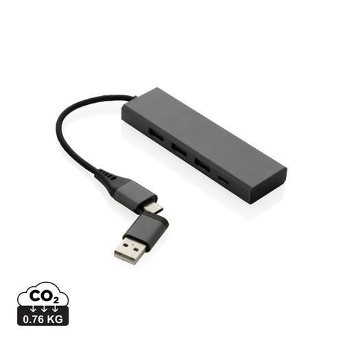 [P308.682] Terra RCS gerecycled aluminium hub met 3 USB-poorten