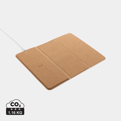 [P308.519] 10W draadloze oplaadbare kurken muismat en standaard