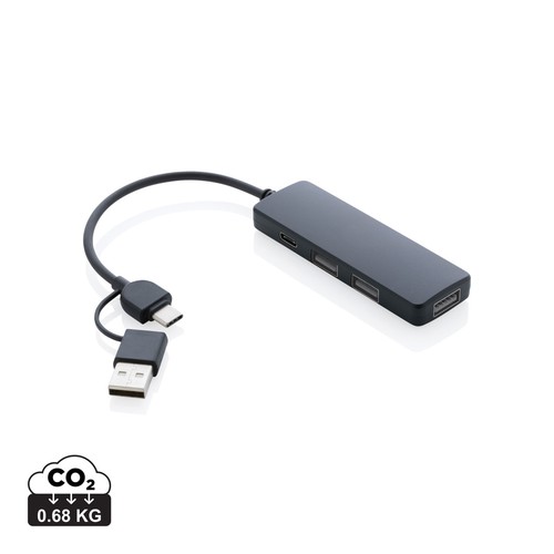 [P308.261] RCS gerecyclede plastic USB-hub met dual input