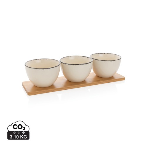 [P263.061] Ukiyo 3-delig serveerset met bamboe tray